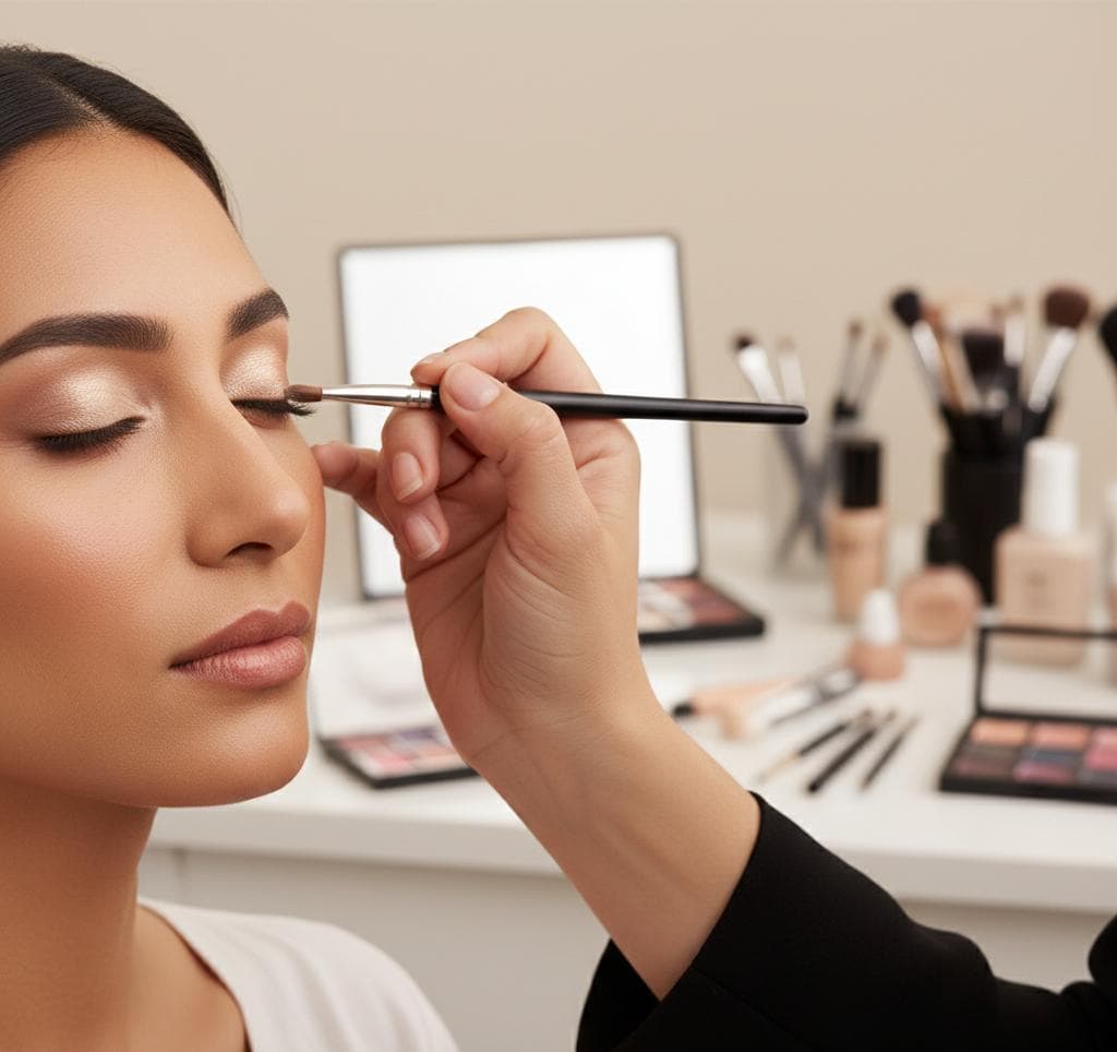 Professionel makeupbehandling med øjenmakeup hos SKINNE Klinik Aura
